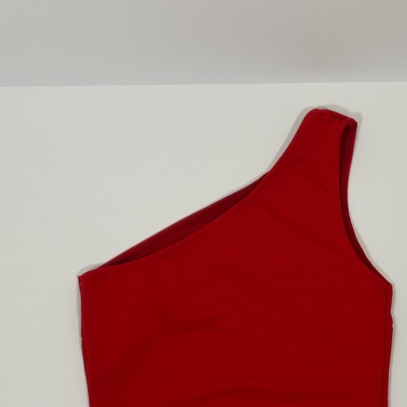 NWOT FREE PEOPLE Sexy Red One Shoulder Bodysuit- S - Picture 4 of 6
